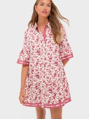 Tuckernuck Linen Blend Pomegranate Bloom Rowe Dress
